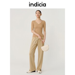 Indicia5C308ZZ400专柜正品标记女装V领针织衫打底上衣吊牌价489
