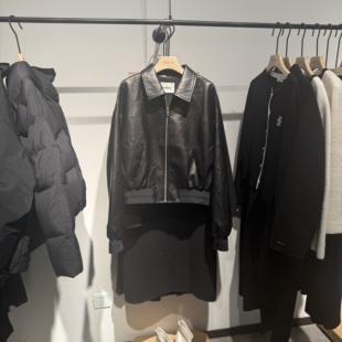 皮外套吊牌价1689 翻领短款 indiciaF2C4WT473F专柜正品 标记女装