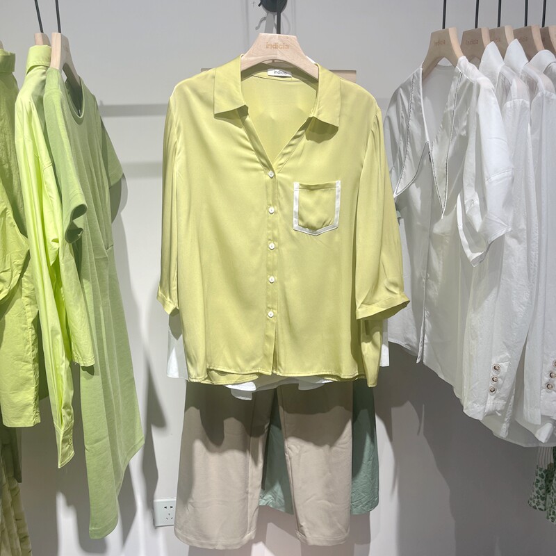 indicia5B304CS135-1专柜正品标记女装夏款桑蚕丝气质衬衫吊牌899
