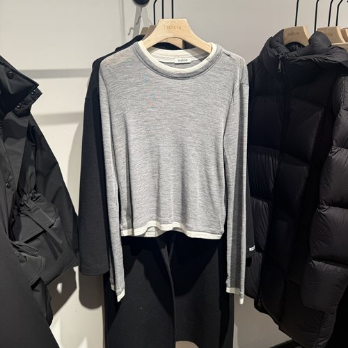 indiciaF2A5ZZ041F专柜正品标记女装简约百搭款撞色针织衫吊牌439