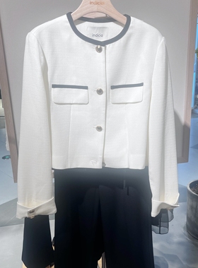Indicia5A302WT072专柜正品标记女装醋酸小香风外套吊牌价869