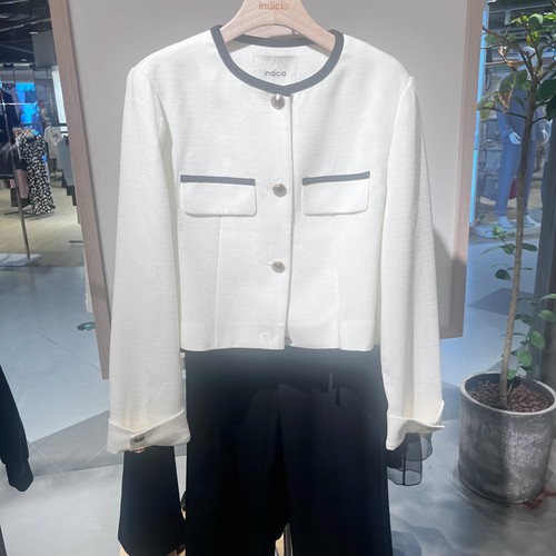 Indicia5A302WT072专柜正品标记女装醋酸小香风外套吊牌价869