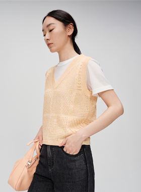 indicia6B404BX236F专柜正品标记女装简约镂空设计背心吊牌价439