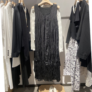 连衣裙吊牌689 褶皱设计无袖 Indicia6B406LQ384C专柜正品 标记女装