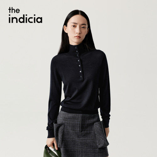 indiciaF2D5DD537F专柜正品标记女装打底显瘦黑色吊牌价689
