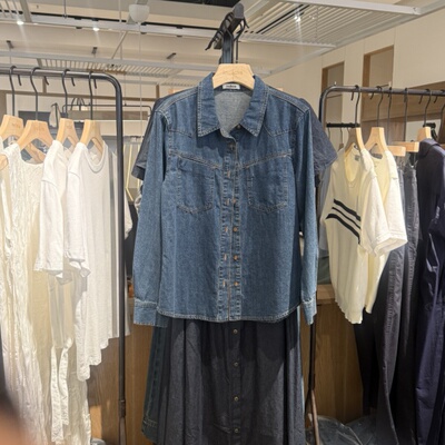 indiciaF2C4CS485N专柜正品标记女装棉做旧牛仔衬衫吊牌价639