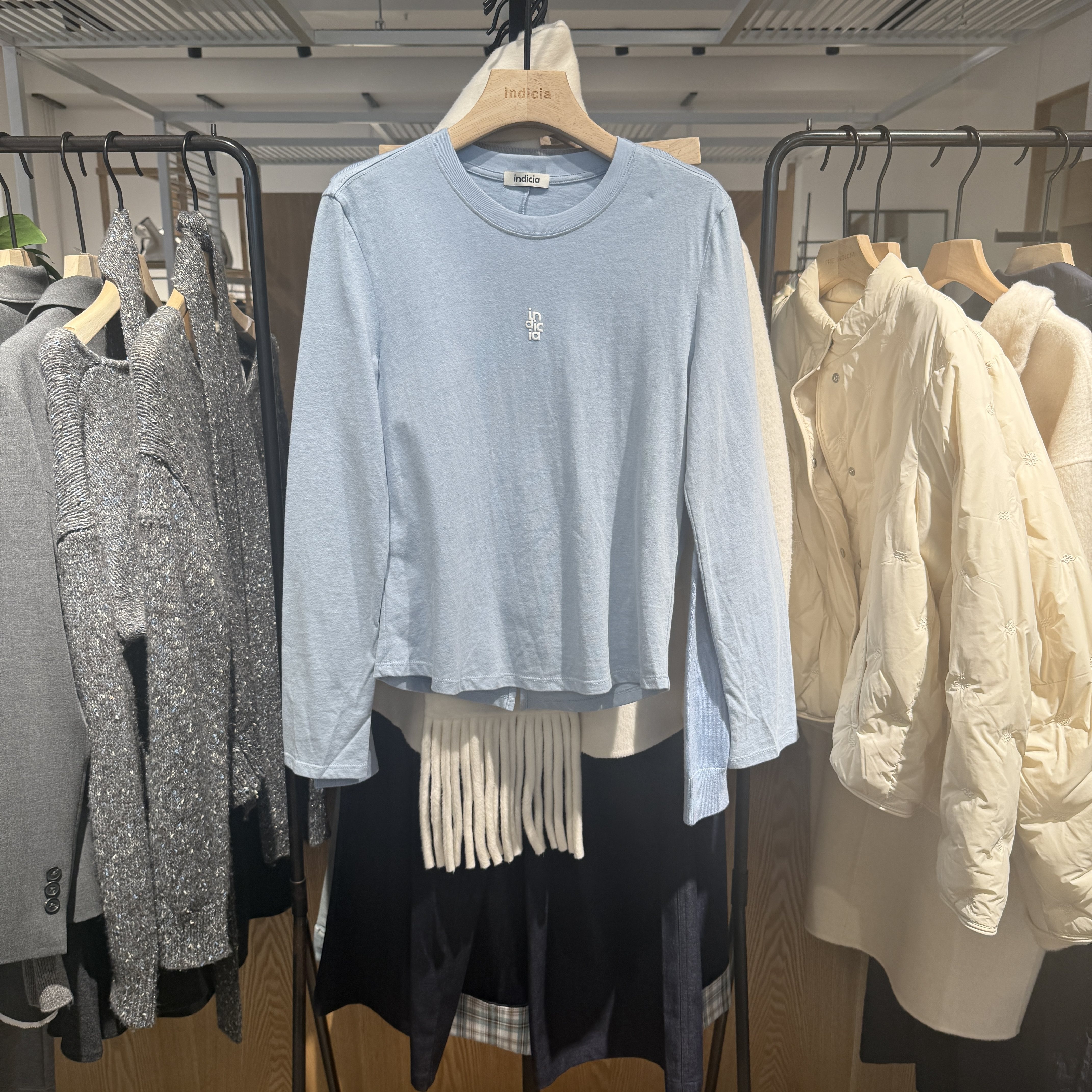 indiciaF2A5TX042N专柜正品标记女装简约百搭长袖T恤吊牌价439,女装/女士精品,T恤,淘宝优惠券,粉丝福利购,淘宝优惠卷