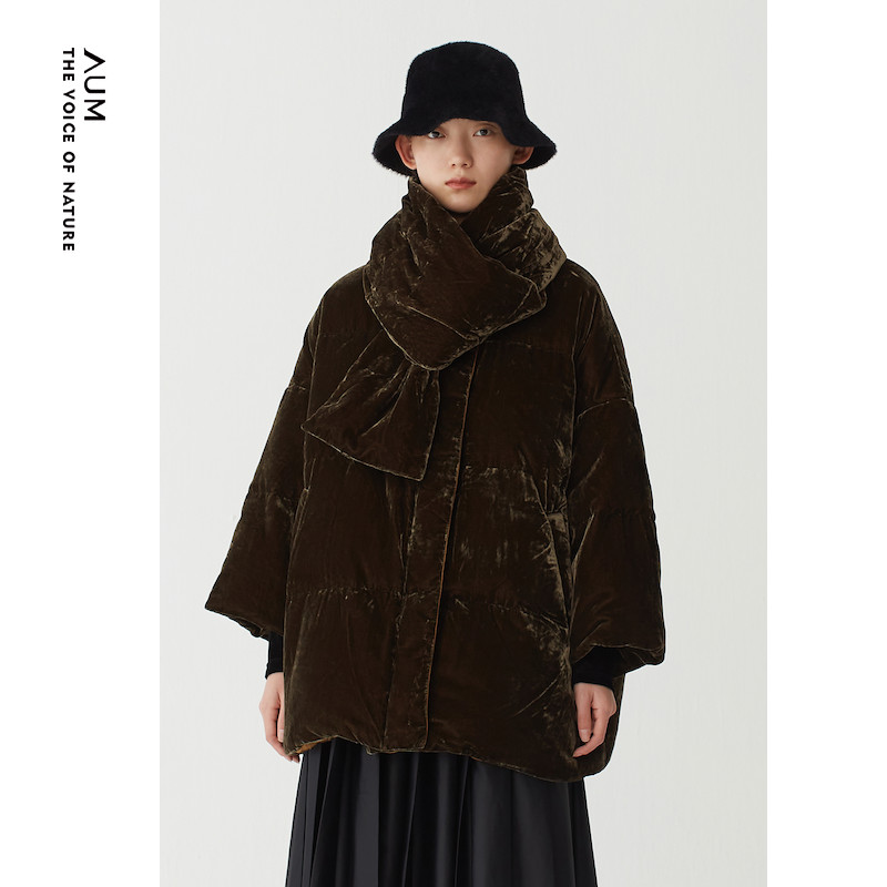 AUM鹅绒围脖羽绒服女款冬季新款