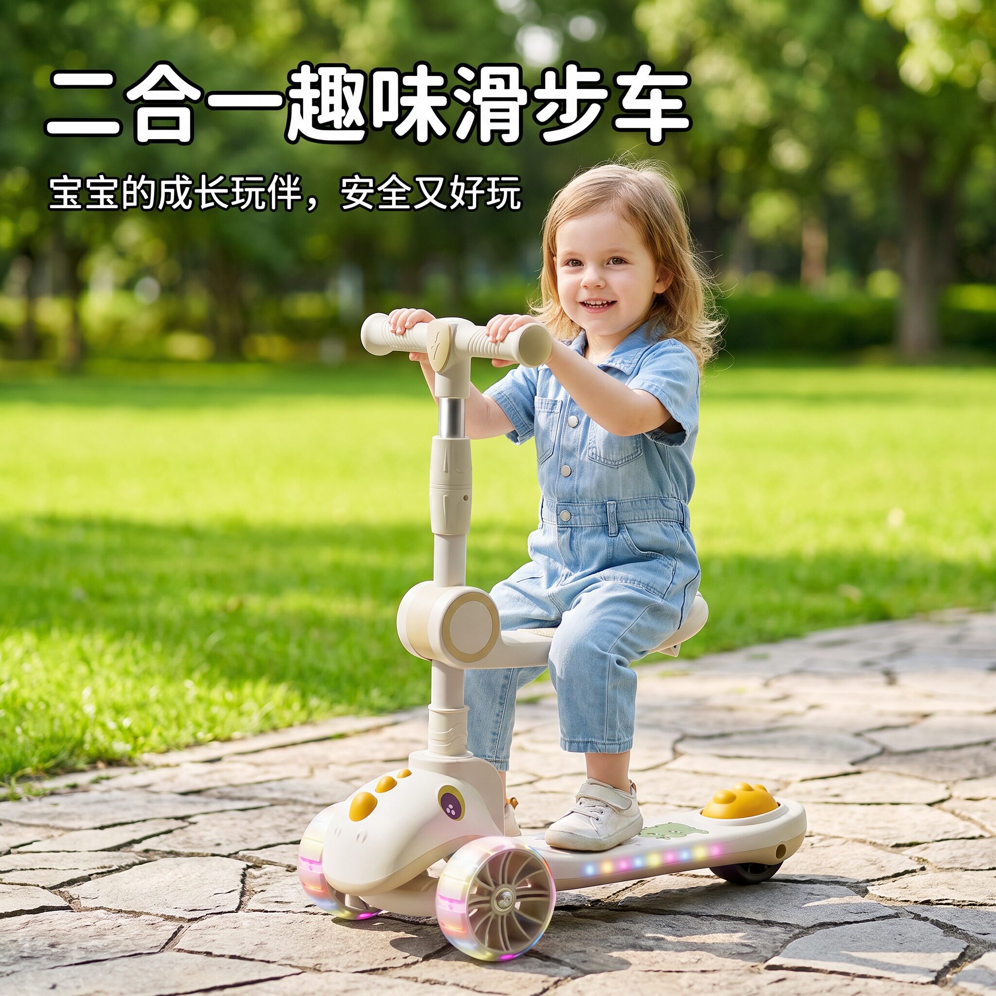 2026新款儿童滑板车宝宝可坐可骑