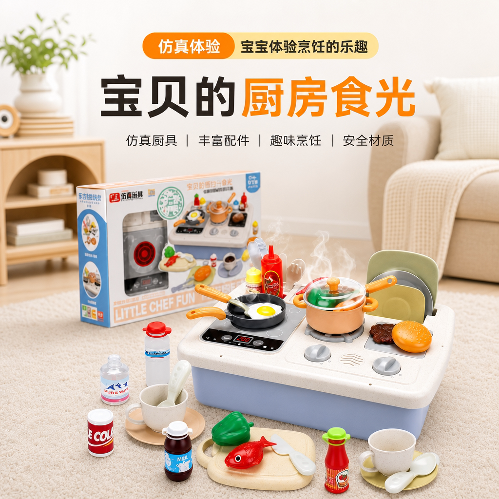 儿童过家家厨房蒸煮仿真做饭玩具