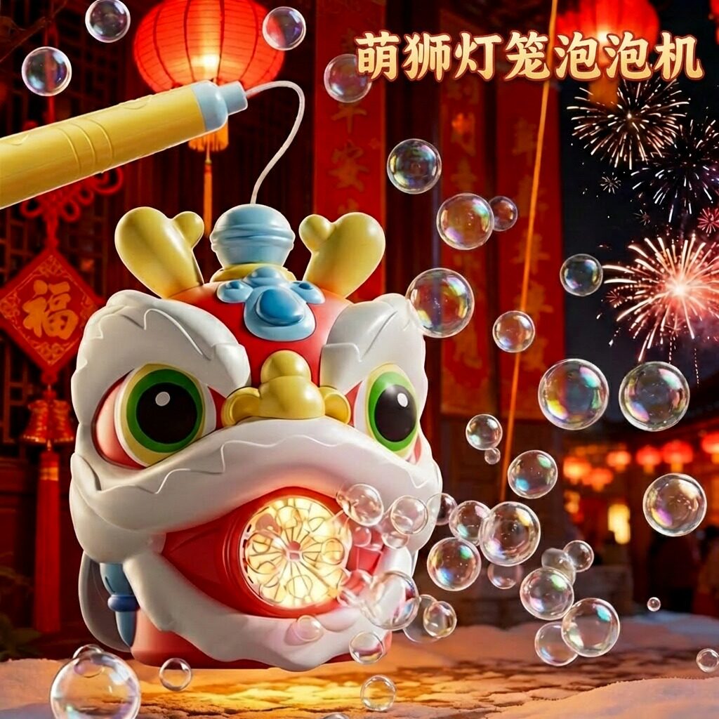 新年儿童手提灯笼泡泡机2026新款过马年装饰挂件氛围春节旋转投影