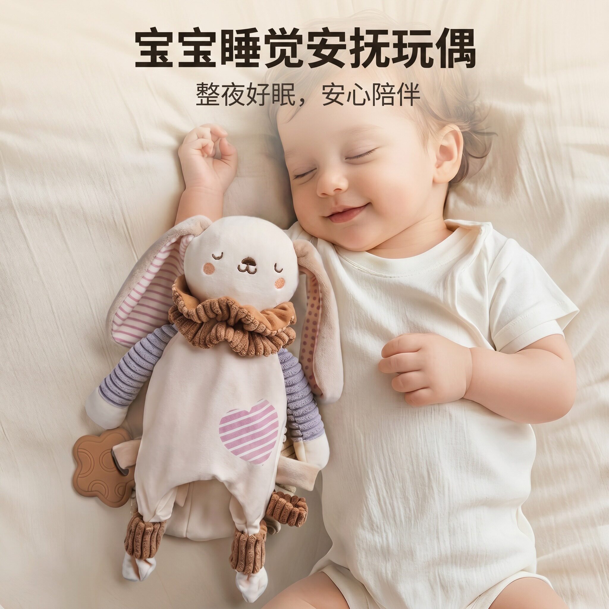 可爱安抚玩偶宝宝整夜好眠