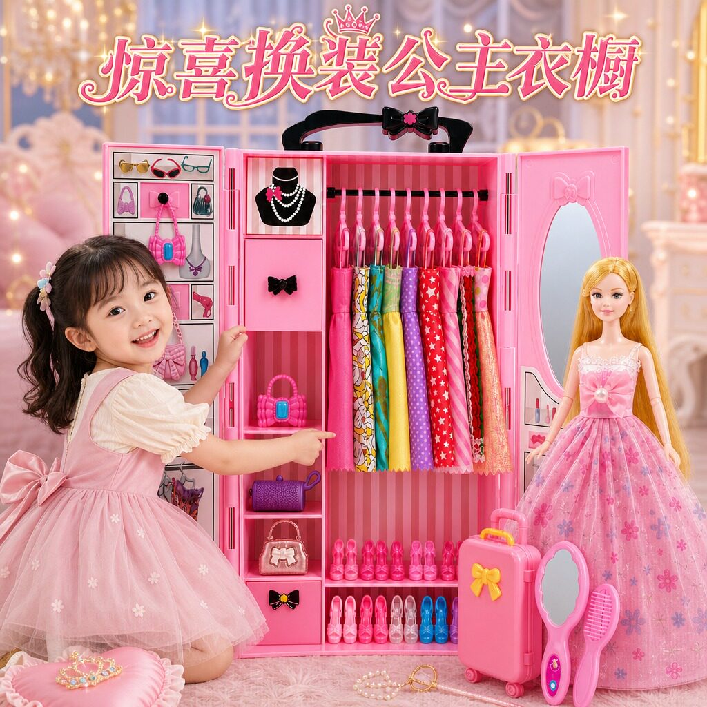 女孩时尚公主衣柜换装娃娃套装