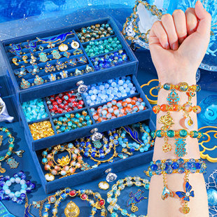 儿童串珠手工diy材料女孩穿手链的珠子套装手串礼盒玩具生日礼物6