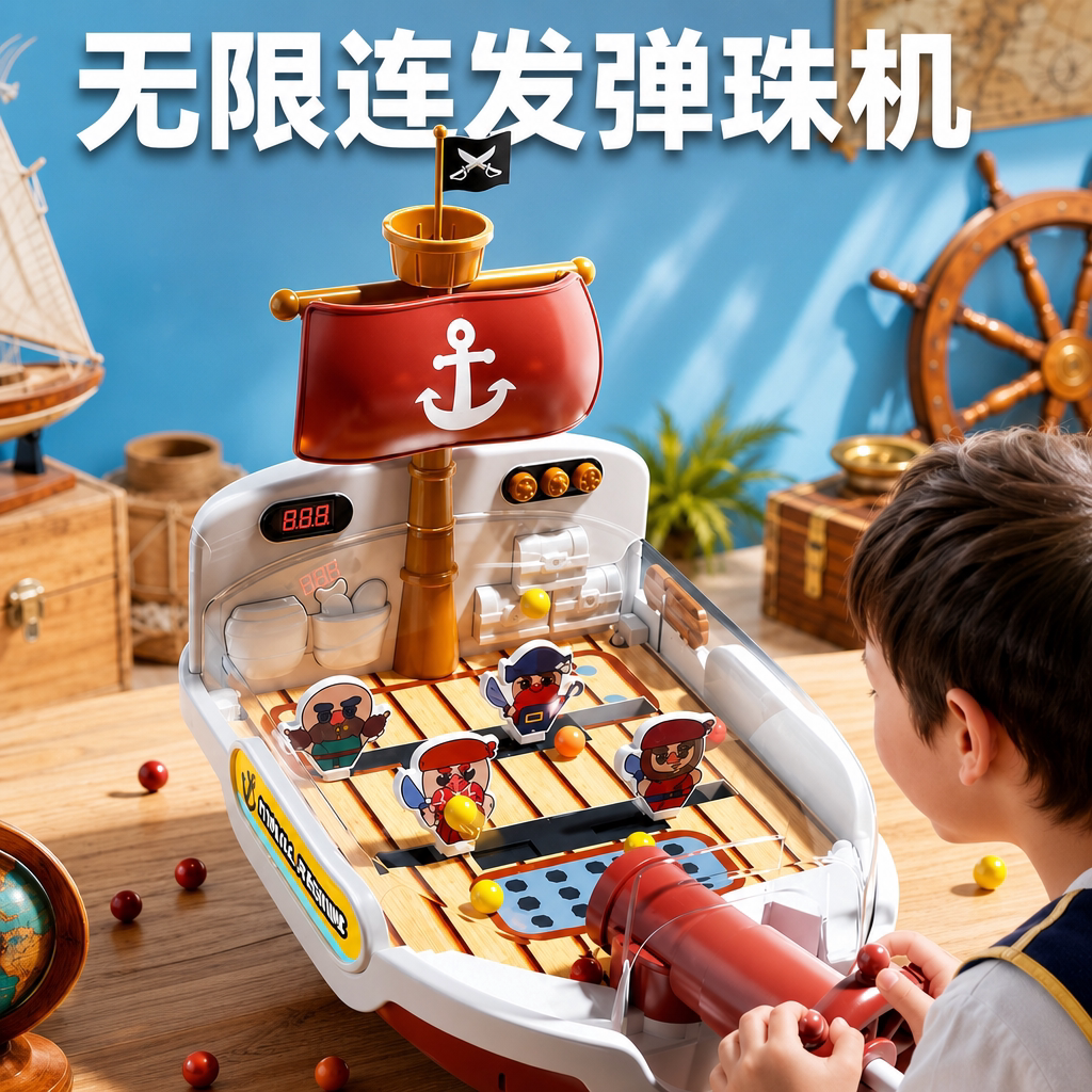 无线连发弹珠机儿童礼物闯关玩具