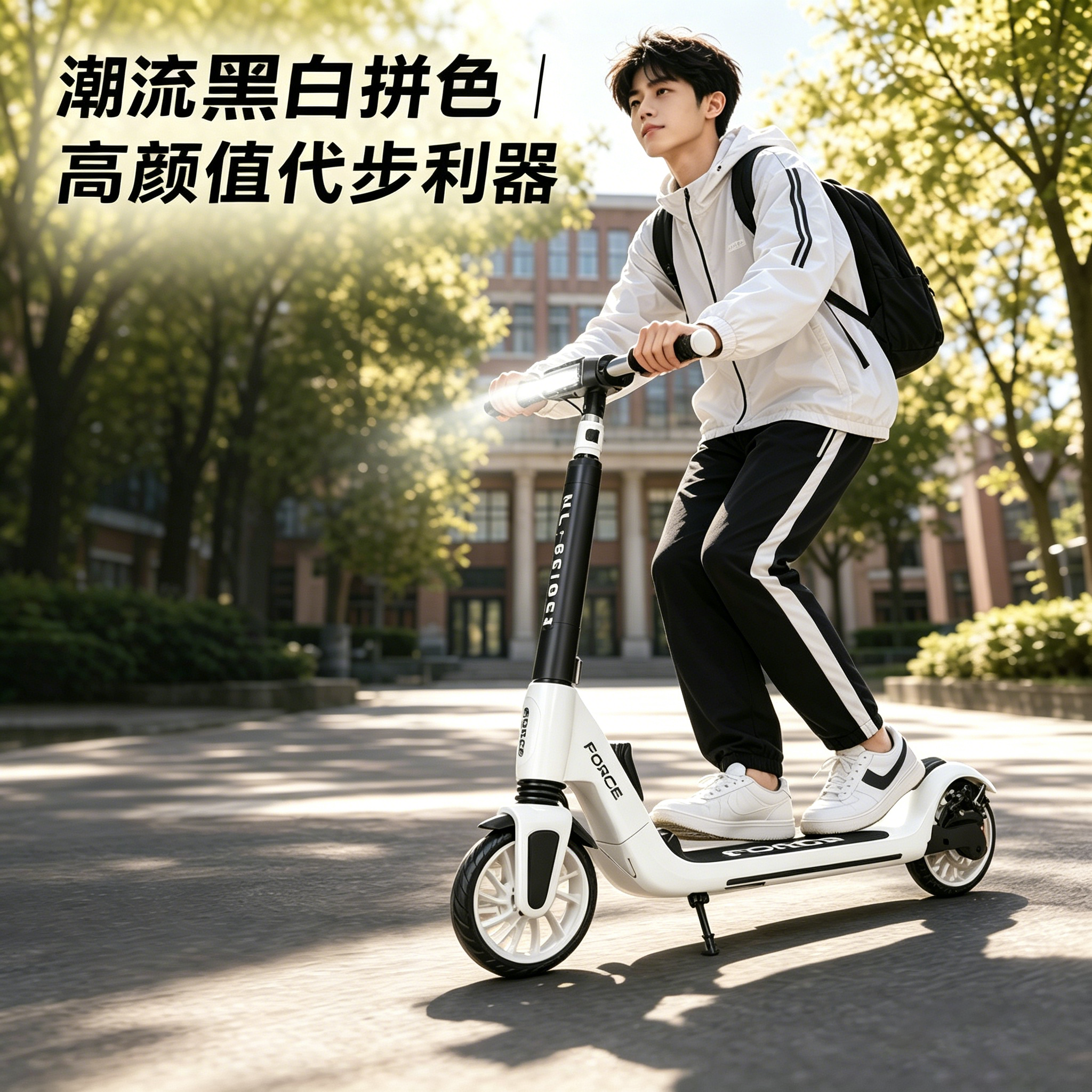 滑板车成人代步平衡滑轮旅游神器2026新款大人上班专用两轮可折叠