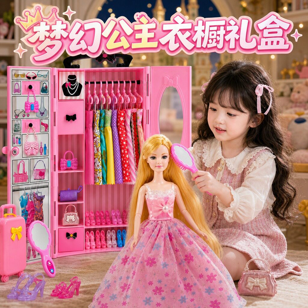 女孩时尚公主衣柜换装娃娃套装