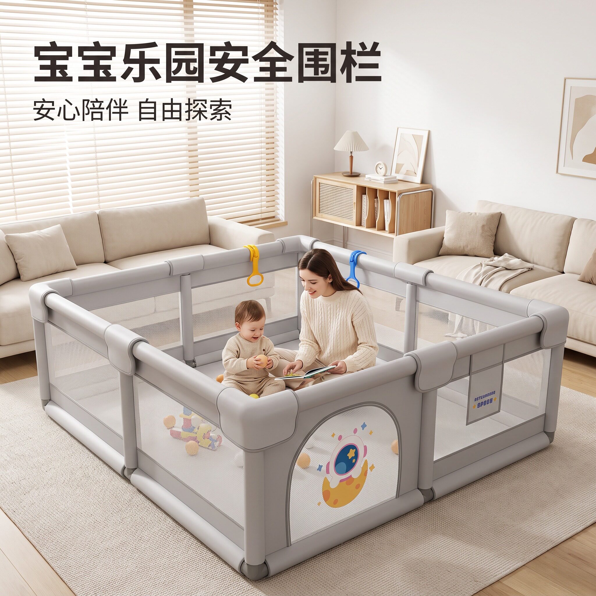 婴儿专用室内爬行围栏家用防护栏