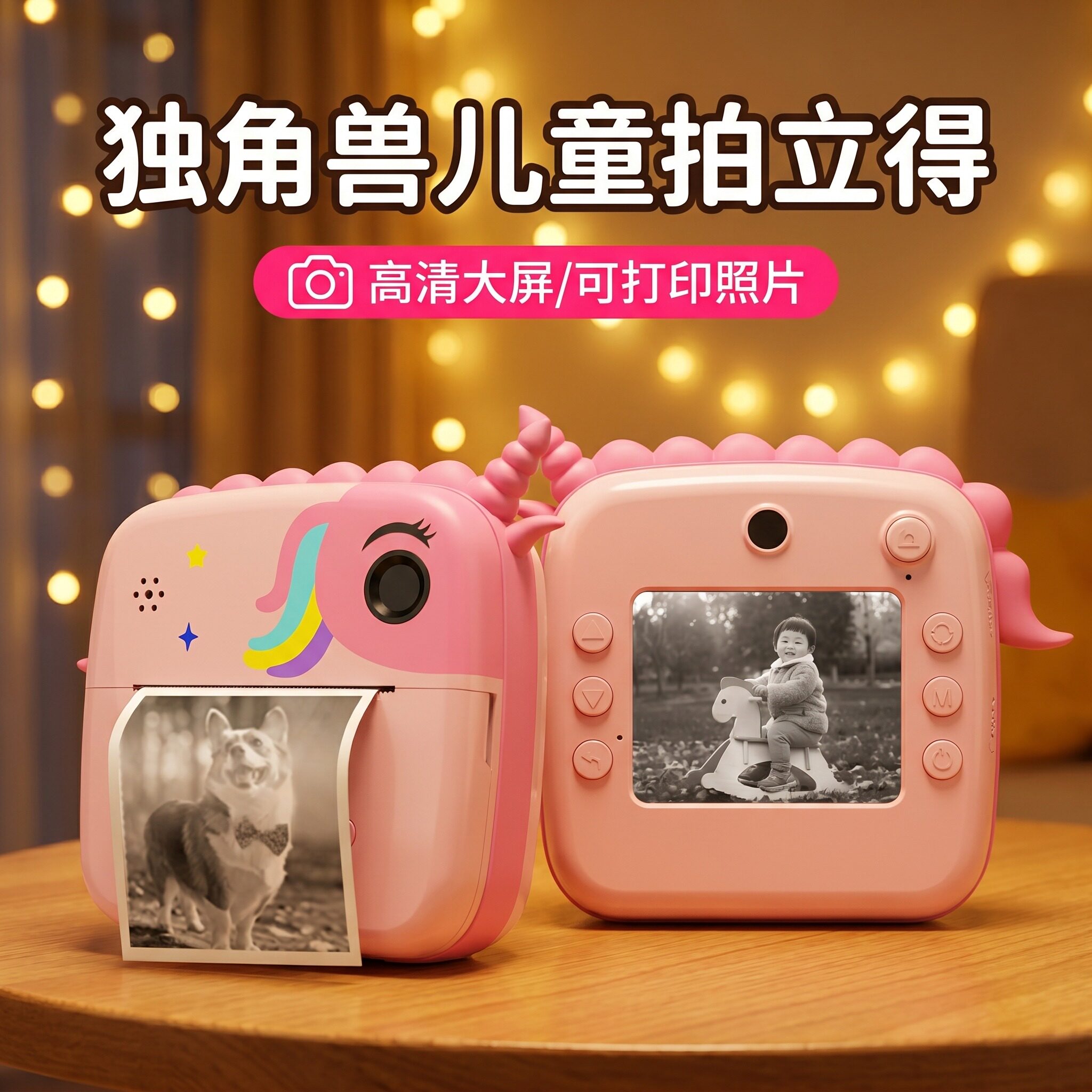 儿童前后双摄高清拍立得数码玩具