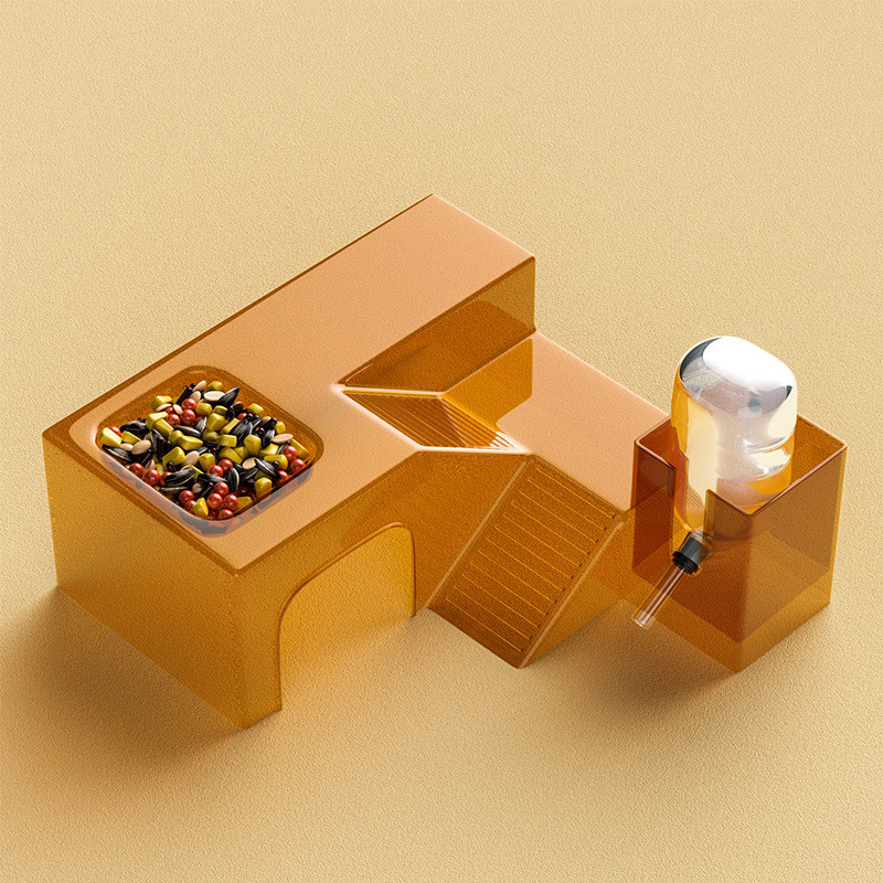 仓鼠全景透明别墅笼含跑道水壶食盆造景仓鼠窝小宠用品套装