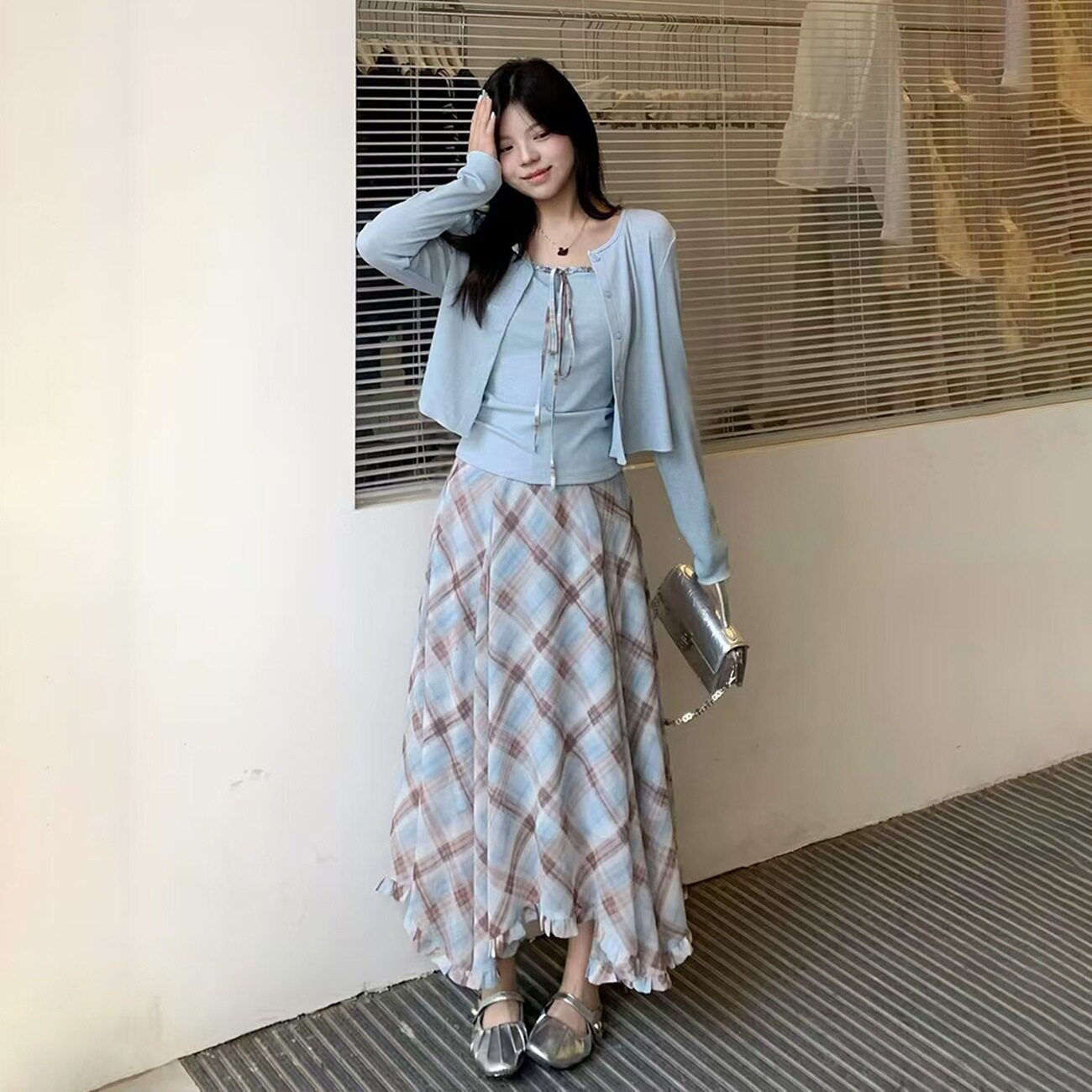 韩系温柔罩衫吊带裙子三件套套装裙2026年春夏新款防晒显瘦小个子