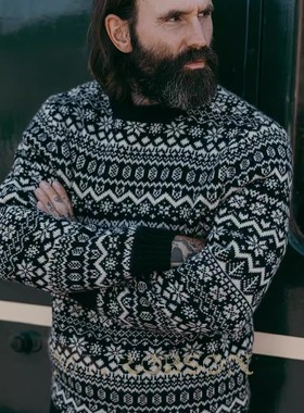 MT.Robson费尔岛羊毛套头衫毛衣 圆领美式针织复古男女重磅加厚款