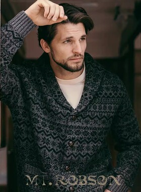 MT.Robson费尔岛重磅开衫青果领外套夹克美式复古加厚德国机织