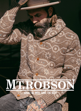MT.Robson重磅羊毛开衫西南风青果领外套夹克毛衣美式复古厚款