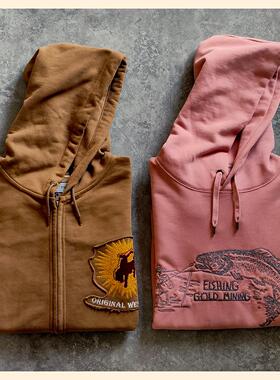 MT.Robson 510g牛头刺绣连帽拉链卫衣超重磅水洗面料美式复古纯棉