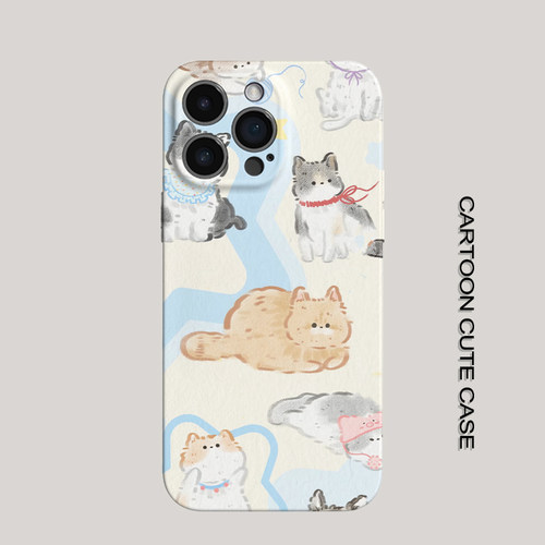 适用iPhone17Promax保护套可爱猫咪16promax手机壳15pro个性14plus女生12磨砂11高级16plus苹果13pro华为小米