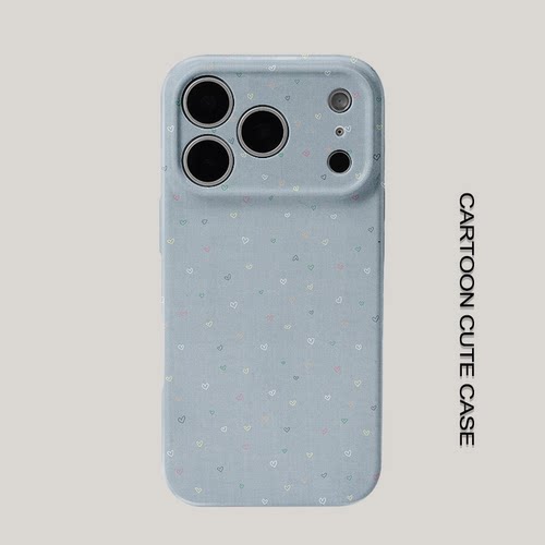 苹果iPhone17proMax手机壳简约纯色桃心菲林硬壳全包保护套适用于华为mate80promax苹果15/15/13磨砂软壳女生