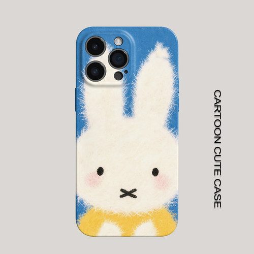 适用iPhone17Promax保护套米菲兔可爱全包16promax手机壳15pro个性14plus女生12磨砂16plus苹果12provivo精孔