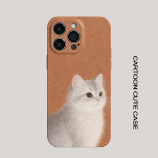 可爱猫咪iPhone17手机壳苹果菲林硬壳全包保护套卡通适用华为mate80promax苹果16 13pro女生磨砂男生
