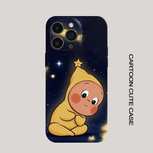 适用于iPhone17Promax保护套可爱星星人16promax手机壳15pro个性14plus女生12磨砂11高级16plus苹果13provivo