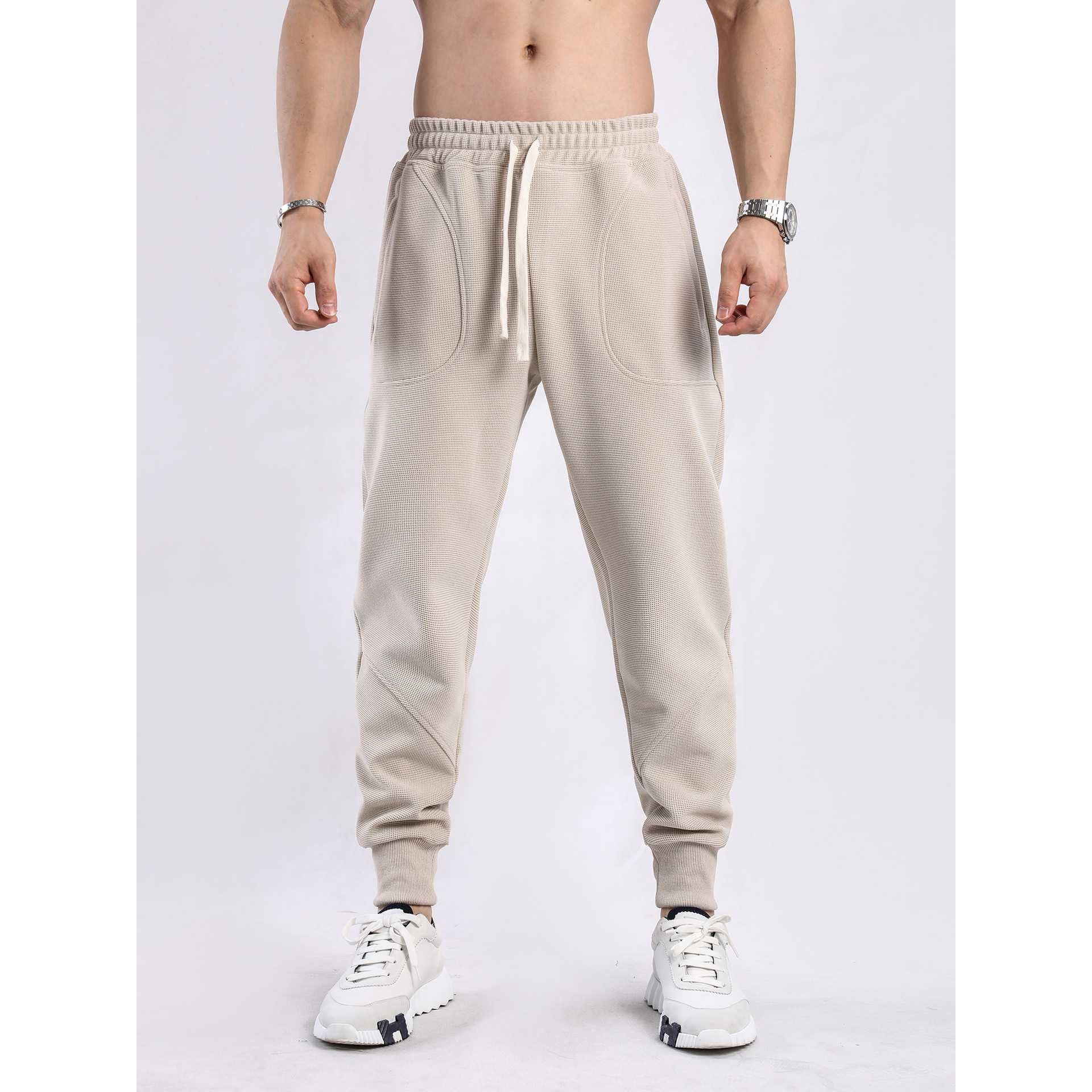 休闲男士2024秋冬季新品时尚简约轻熟穿搭户外跑步透气束脚长卫裤