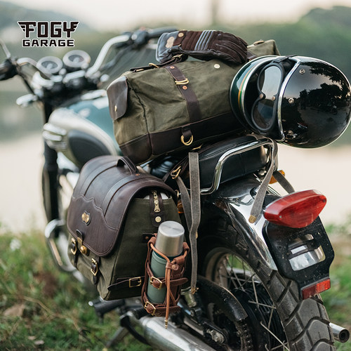 福禄车库复古边包防水长途摩托车侧包凯旋哈雷巡航机车包带支架