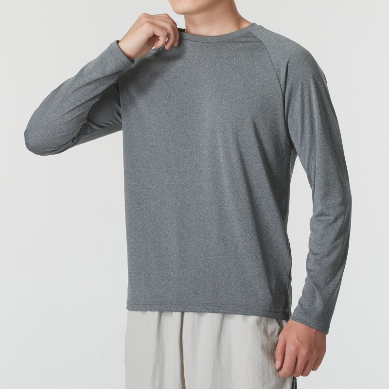 安德玛UA男装 运动服跑步健身训练长袖T恤衫圆领休闲舒适透气男