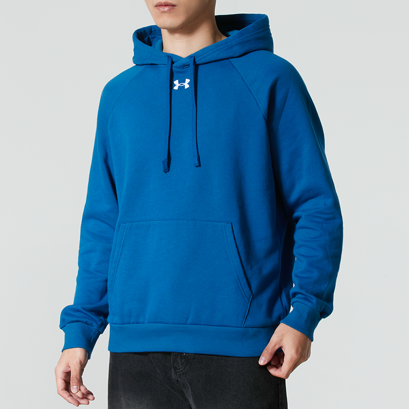 安德玛卫衣男装冬季运动健身训练跑步锻炼休闲针织连帽套头衫