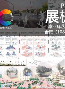 毕业生环艺景观设计建筑室内产品最新作品设计PS展板PSD排版模板