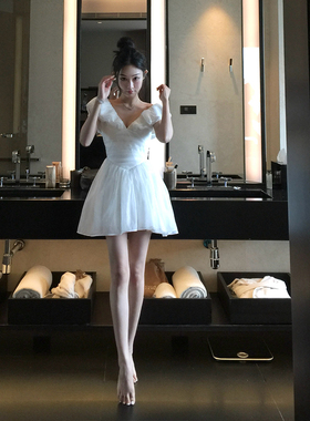 Boamarket 芭蕾夜梦连衣裙女夏季新款白色高端精致减龄仙女蓬蓬裙