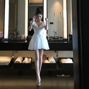 Boamarket 芭蕾夜梦连衣裙女夏季新款白色高端精致减龄仙女蓬蓬裙
