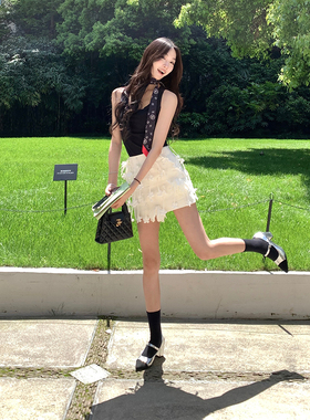 Boamarket 典藏系列 pr@da全手工半身裙女夏季白色设计感时尚裙子