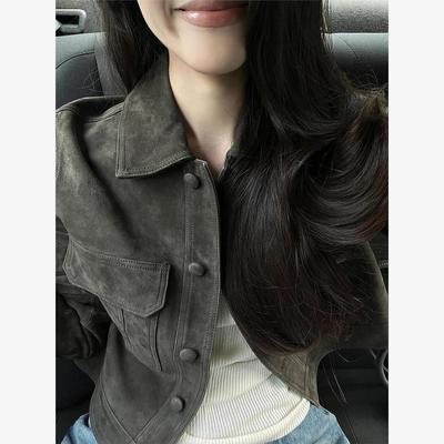 美式覆古外套女春秋季202