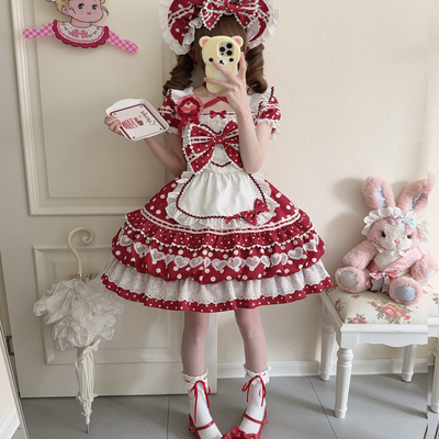 【巧莓啵啵】韩菇凉~原创设计Lolita洋装甜美可爱短袖OP连衣裙女