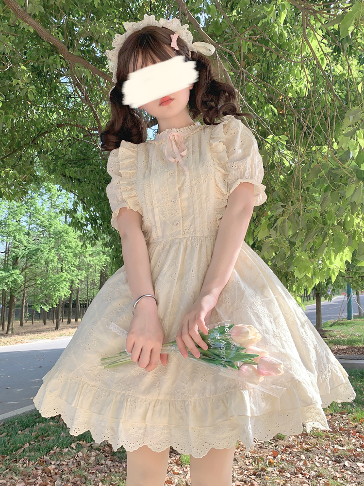 韩菇凉{现货}~日系软妹甜美可爱Lolita洛丽塔洋装短袖连衣裙夏装