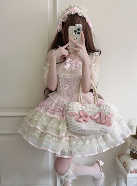 【芭蕾梦境】韩菇凉~原创设计Lolita洋装芭蕾Doll感jsk吊带连衣裙