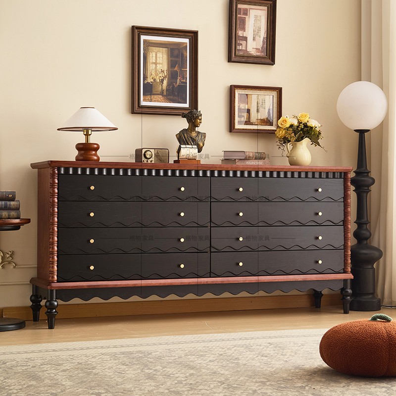 法式实木斗柜法式复古风五斗柜