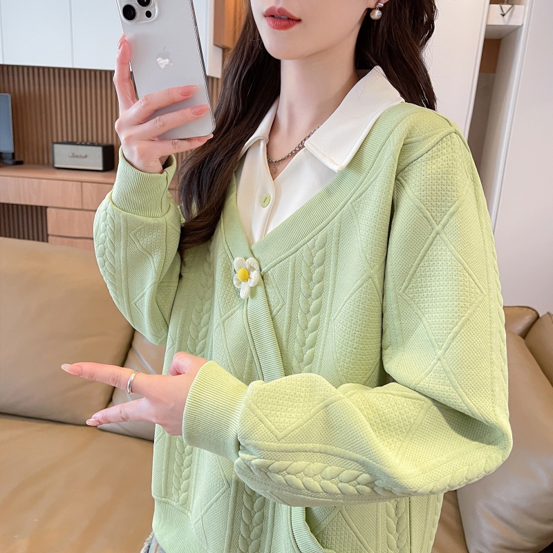 小个子设计感小众拼色卫衣女春秋