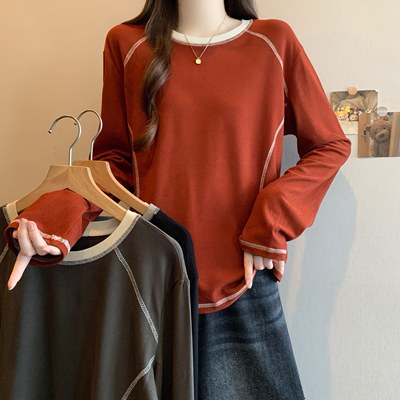 秋冬2025新款加厚保暖长袖t恤女