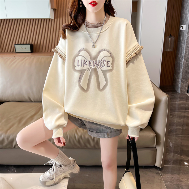 设计感小众慵懒风拼色卫衣女秋冬